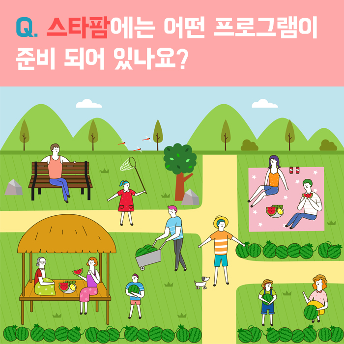 Q. 스타팜에는 어떤 프로그램이 준비 되어 있나요?